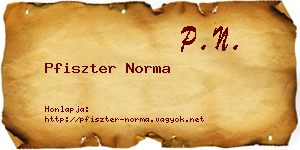 Pfiszter Norma névjegykártya